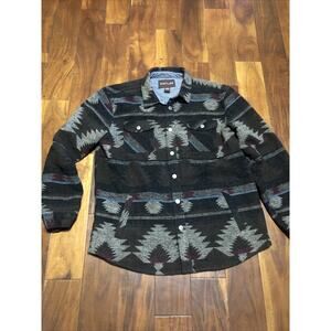 Pintlar Shirt Jacket Mens 2XL Gray Aztec Lined Flannel Heavyweight Work